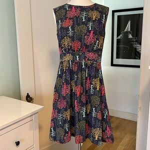 ModCloth Emily & Fin tree print dress size M Garden Party
